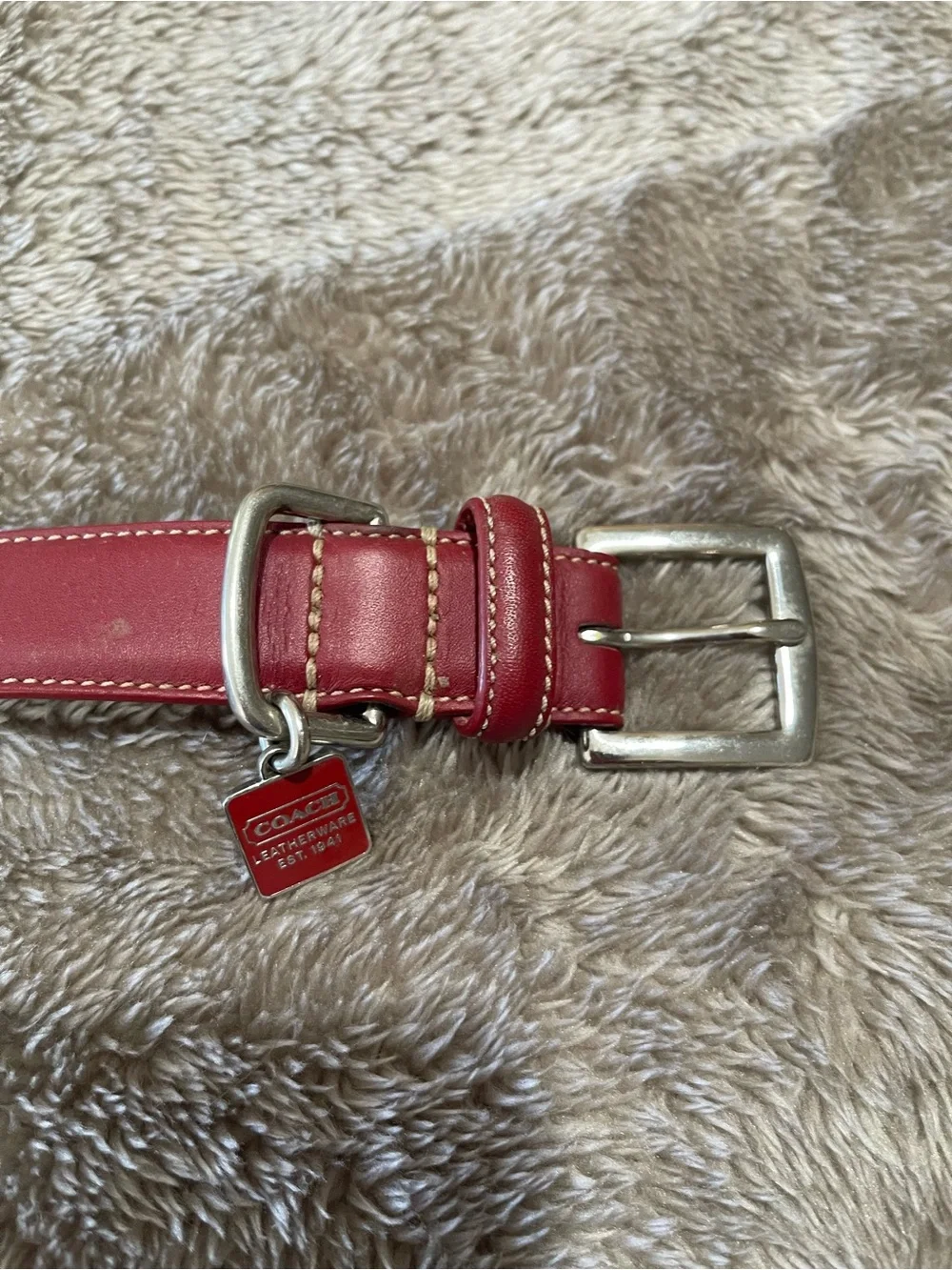 Coach Red Leather Dog Collar | Size Large ❤️🐾
